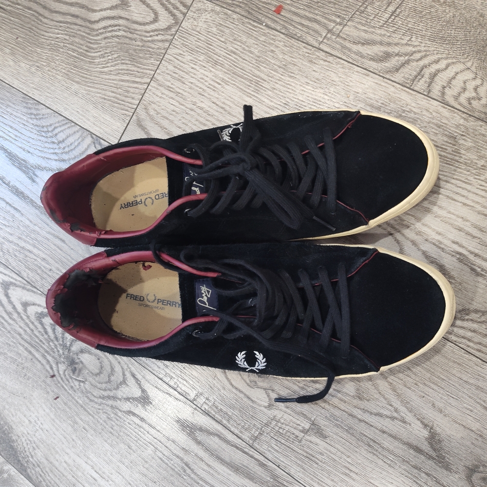 Fred Perry Black and Red Men's Shoes